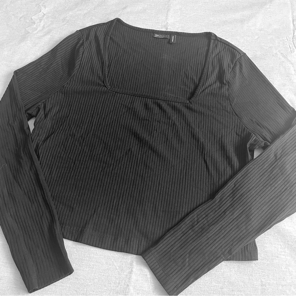 ASOS Fuller Bust Square Neck Long Sleeve RibKnit Crop Top - 14 - Picture 5 of 8